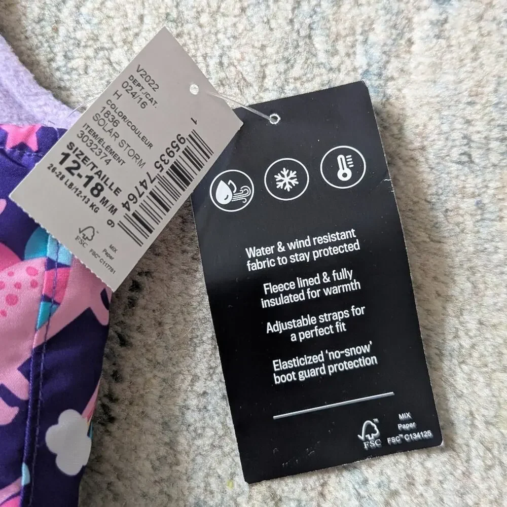 NWT Purple Unicorn Snowsuit and Size 4 Boots Set